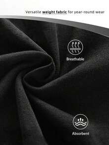 1 pieza de camiseta casual de algodón con cuello redondo y manga corta, con estampado "Woke Up Sexy As Hell Again", 180g, 100% algodón suave. - Negro - Ver 4