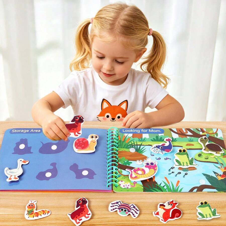 Interactive Quiet Book - Quiet Learning And Entertainment Toy With Stickers, Brain Development Functions And Hook And Loop Busy Board Elements. Ideal For Travel, Sensory Training Activities And Montessori Educational Games For Toddlers. Perfect Gift For Boys And Girls On Halloween, Christmas And New Year.