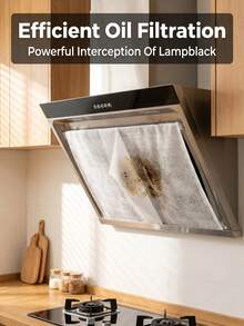10m/Rollo Película desechable de filtro de grasa, Hojas de filtro antiolores y anticontaminación engrosadas para cocina y hogar, Almohadilla universal absorbente de aceite para escape lateral - Blanco - Ver 9