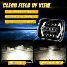 Đèn pha LED vuông 5x7 4x6 7 inch 55W, đèn pha LED chiếu xa/gần, tích hợp xi nhan cho xe địa hình Suzuki Samurai 4x4. - A - Xem 4