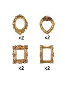 12pcs Vintage Victorian Style Mini Photo Frames Decor, Retro Mini Photo Frame Photography Props, DIY Decoration Shooting Props, Mini Dollhouse Accessories - Ornaments - View 16