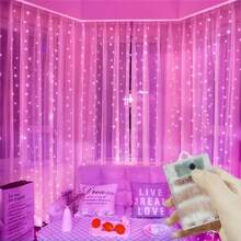 100/200/300/600 LED 燈串燈簾,AA電池供電 8 種燈光模式閃爍,婚禮慶典背景牆裝飾懸掛燈,模擬星空閃爍。適用於居家臥室舞台戶外露營裝飾求婚告白生日婚禮派對情人節聖誕節萬聖節節日裝飾仙女燈串(不含電池) - AA電池盒窗簾燈 - 查看 13