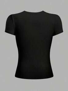 Camiseta playera gráfica dama mujer manga corta cuello redondo casual cómoda fresca ligera moderna juvenil corte regular estampado botas vaqueras flores flor floral sombrero femenina cowboy WNRJ - Negro - Ver 2