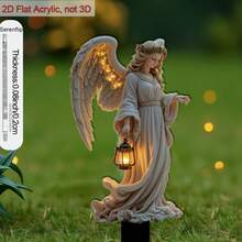 1pc 2D Acrylic Angel Garden Stake, Waterproof Outdoor Lawn Decor - A - View 6