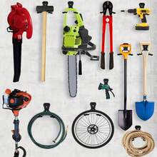 Black Garden Power Tool Holder, Garage Wall Hooks, Trimmer Holder, String Trimmer Holder, Eater Holder, Garage Tool Organizer And Storage Utility Hooks - Black - View 2