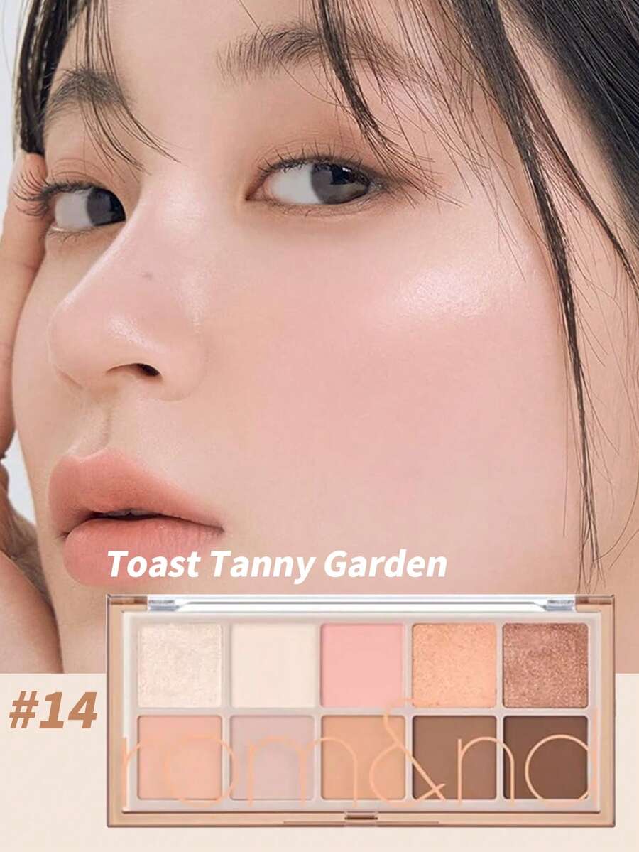Rom&Nd 1盒 7.5g Better Than Palette #14 Toast Tanny Garden 眼影盤,奶咖大地色系,適合初學者的日常通勤眼妝 - 新14 吐司坦尼花園 - 查看 1