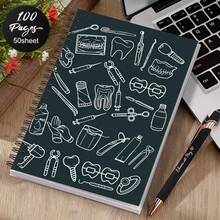 Cuaderno espiral de 100 páginas con herramientas dentales, elegante diario de estudio, libreta de oficina, regalo para dentistas y profesionales médicos - B - Ver 3