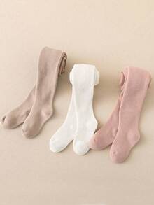 3 đôi quần legging trơn màu dễ phối đồ cho bé gái, ôm sát, phù hợp cho mùa xuân, mùa thu và các mùa chuyển tiếp, đa năng cho mặc hàng ngày, đồng phục học sinh và nhiều dịp khác. - Nhiều màu - Xem 10