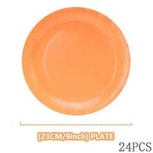 Orange Disposable Plates & Napkins Party Supplies, Suitable For 24 Guests, Disposable Paper Plates And Napkins For Birthday, Wedding, Party, Family Picnic - Multicolor - View 11