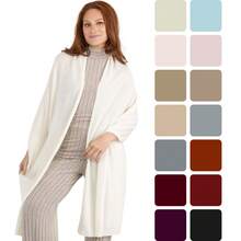 Velanio Cashmere 100 Cashmere Knitted Wrap Pashmina Shawl Extra Large Scarf  For Women Travel - White - View 2