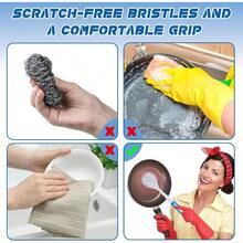 6 Pcs Blue Kitchen Scrub Dish Brush Bulk With 11 Inch Handle Cleaning Dish Scrubber With Stiff Bristles Washing Scrub Brushes Housekeeping Pots And Pans, Kitchen Sink - 藍色 + 6 - 查看 4