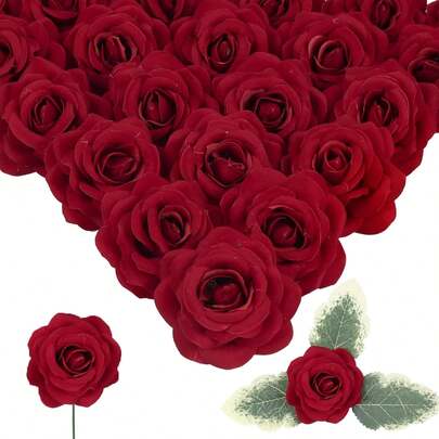 1/5 Set (Flower Head + Leaves + Stem), 27cm Artificial Spring/Summer Flower Bouquet, Bridal Bouquet Decor. Lifelike Rose Bouquet With Green Leaves, Realistic Rose. Suitable For Wedding Decoration, Bridal Bouquet, Home Decor, DIY Headpiece, Tabletop Centerpiece. Also A Great Gift For Women, Suitable For All Seasons.