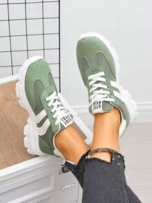 Giày thể thao nữ thường ngày mới, giày sneaker đế mềm, giày thể thao năng động, giao dịch song song. - màu xanh lá - Xem 6