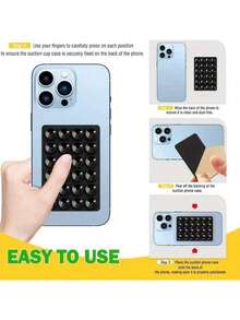 6 chiếc đế hút chân không silicon, lực hút mạnh, giá đỡ rảnh tay, dụng cụ phát trực tiếp selfie trong phòng tắm, nhà bếp, tương thích với iPhone, ốp lưng điện thoại Android, món quà thiết thực cho bạn bè. - Nhiều màu - Xem 10