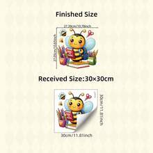 "Back To School Bee With Pencils & Books" Themed Kids Wall Sticker, Cute Bee Home Decor Decal, Semi-Matte PVC, For Nursery, Toddler Room, Classroom Decor - Multicolor - View 4