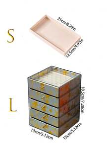 Hộp đựng trang sức bằng acrylic in hình 5 lớp, nhiều lớp, kiểu ngăn kéo, dung tích lớn. - Nhiều màu - Xem 7