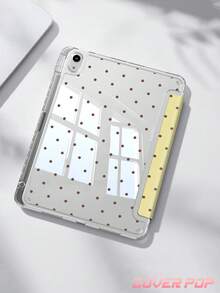 黃色與棕色圓點圖案平板保護殼，相容於 Ipad 9.7/10.2/10.5/10.9/12.9/Pro 11、Galaxy Tab S6 Lite 10.4"、Kindle Paperwhite 第12代 2024、Kindle 第11代 2024，柔軟防震保護，智慧休眠/喚醒，Y型摺疊支架，非國內復活節春季禮物 - 彩色 - 查看 3
