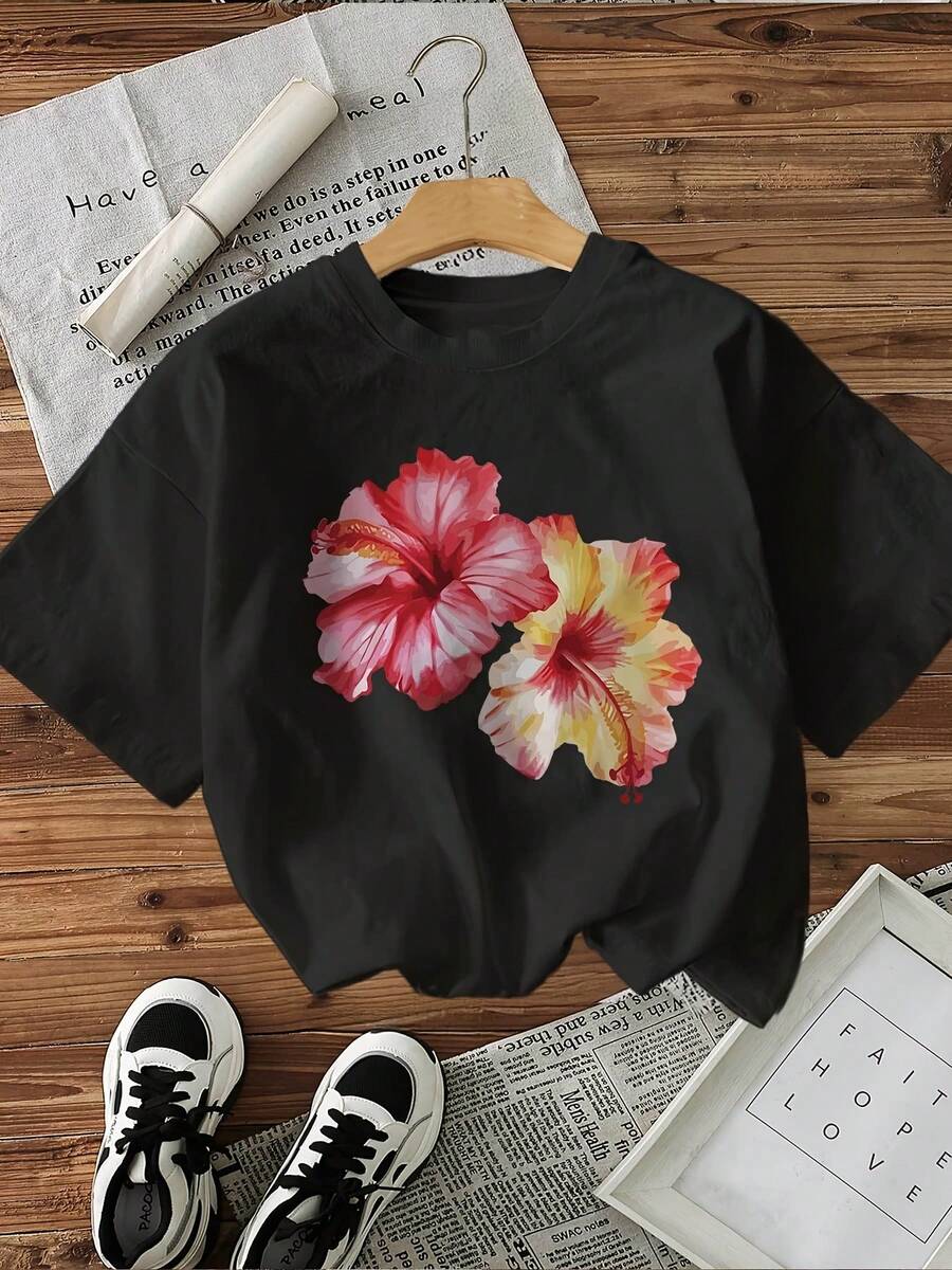 Plus Size T-Shirts - Black - View 1