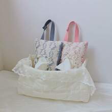 1pc Floral Pattern Cartoon Cute Tissue Paper Holder, Portable Wet Wipes Bag For Car, Stroller, Bathroom, Bedside - Multicolor - View 5