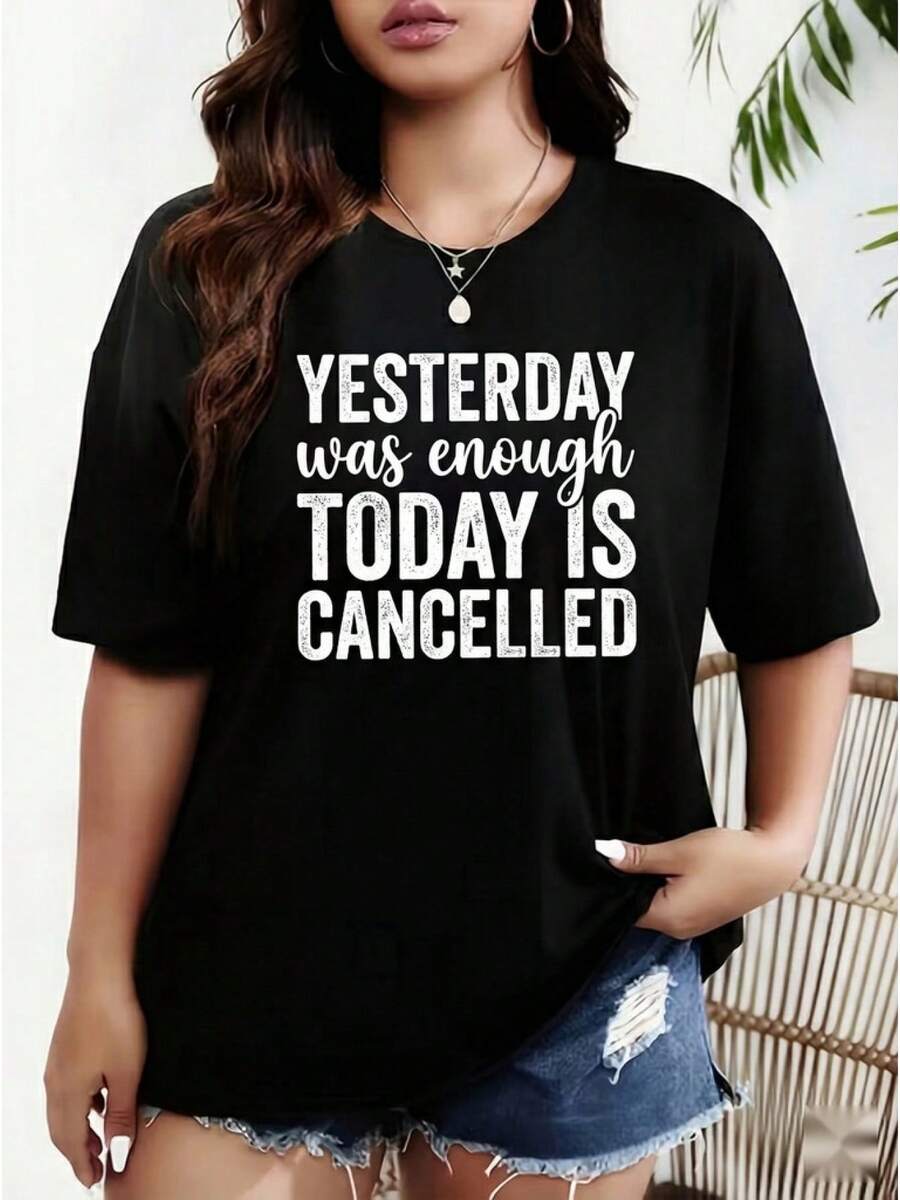Tamaño más grande - Tamaño más grande - Un vestido de primavera y verano de las mujeres de tamaño más grande, ropa de mujer elegante, una camiseta gráfica que es una cosa del pasado, con un cuello redondo y mangas cortas, top casual y elegante, adecuado para fiestas festivas, ajuste suelto