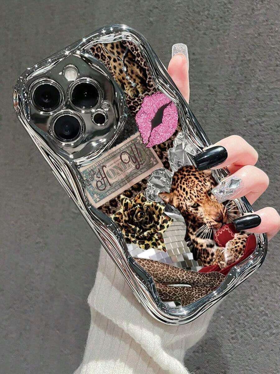 Cute Luxury Pink Leopard Print Sparkling Rhinestones Painted Electroplated Wavy Edge Novelty Phone Premium Case Compatible With IP17/IP17PROMAX/Iphone16/Iphone16pro/Iphone16promax/Iphone15/ XR /7p8p/P12promax/P13promax/P14PROMAX /P13/P14/P11/P12/P14 Women Soft Shockproof XS/S/XSMAX/78GES2 Fashionable Thick Cover Spring Gift Birthday Party Mom Gift - Thông số kỹ thuật - Xem 1