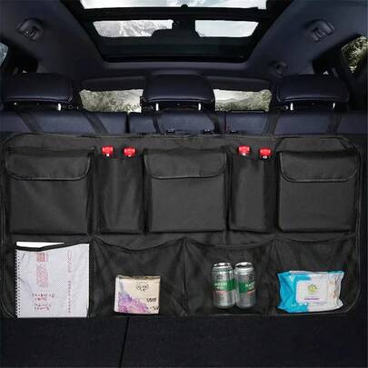 Bolsa Universal para coche y camión, bolsa de almacenamiento para asiento trasero, organizador de almacenamiento para coche, bolsillo de soporte de malla para camión de carga de gran capacidad