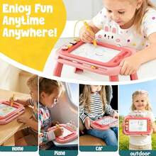 Kids Magnetic Drawing Board Toy, Learning & Practicing Letters & Painting, Colorful Reusable Doodle Pad, Suitable For Boys And Girls Easter Party Gifts (Accessory Color Random) - Red - View 5