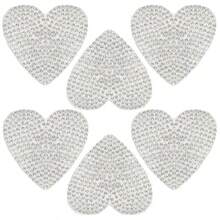6 Pcs Heart Shape Rhinestone Stickers Self Adhesive Bling Sparkle Stickers Crystal Diamond Car Decals For Car Interior Exterior Laptops Cup DIY Decoration - Silver - View 9