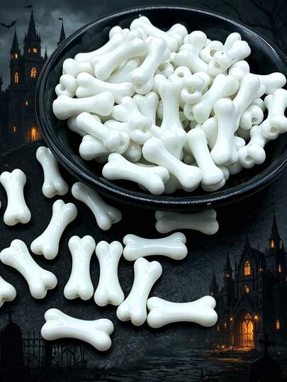 20 hạt acrylic hình xương, thích hợp để làm vòng cổ, vòng tay, bông tai, lắc chân, mặt dây chuyền và các loại trang sức DIY khác. Phụ kiện DIY ốp điện thoại.