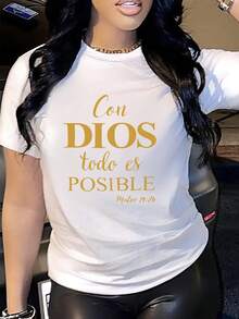 Carnaval, Moda de mujer, Cartas, Patrones, Impresión direccional, Primavera y otoño cuello redondo Sporwear, Camiseta de mujer - Blanco - Ver 2