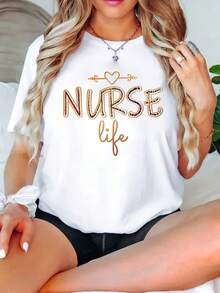 1pc Women's Soft Breathable Loose-Fit T-Shirt With Short Sleeves And Round Neck - Comfortable All-Season Top, Washable Round-Length Blouse For Casual Wear, Layering And Outdoor Activities - Versatile Neutral Style - 白色 - 查看 1