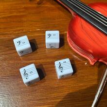 Large Size Creative Pentagram Musical Note Dice Set, 2pcs Treble Clef + 2pcs Bass Clef Pentagram Musical Note Dice (4pcs Dice, 24pcs Notes), Fun Musical Note Dice, Pentagram Musical Note Dice Learning Game Set, Music Theory Dice, Learn Pentagram Musical Notes Through Games - Four Large Musical Note Dice - View 6