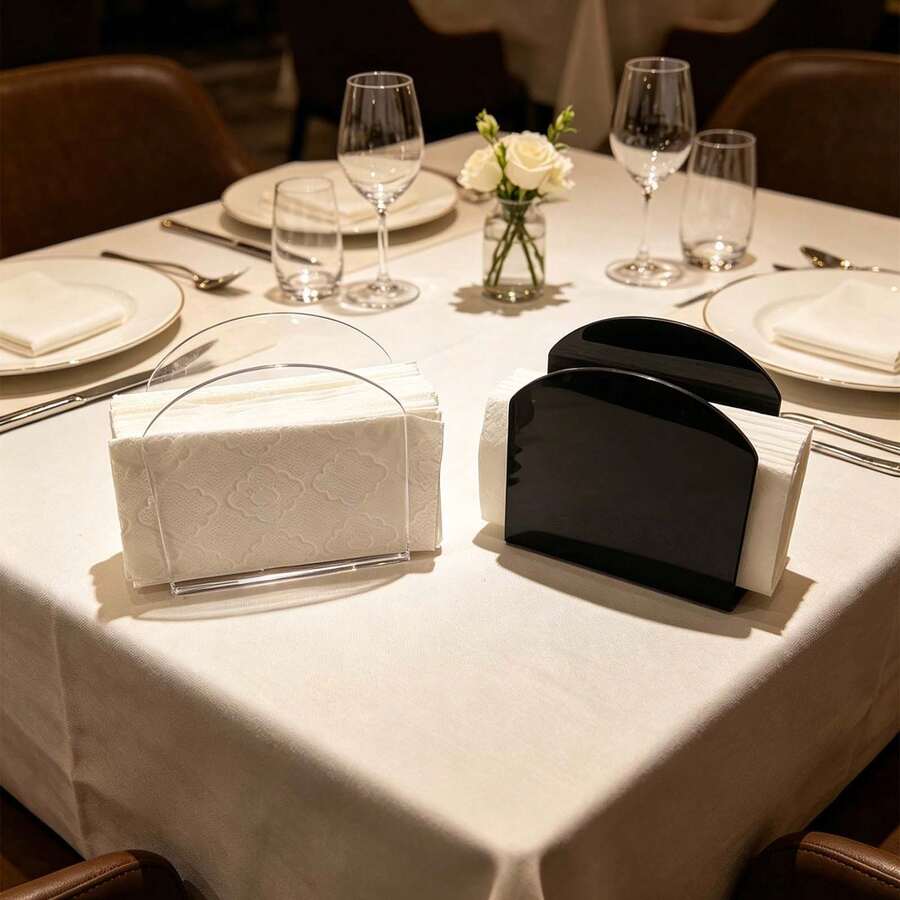 Portasciugamani in acrilico autoportante, stile moderno minimalista, adatto per scrivania da ufficio, cucina, bagno, bar caffè e ristorante. Stoccaggio bagno, accessori per la casa, decorazione stanza, organizzatore di stoccaggio, accessori da cucina, decorazione per la casa, portasciugamani di carta, forniture per la casa