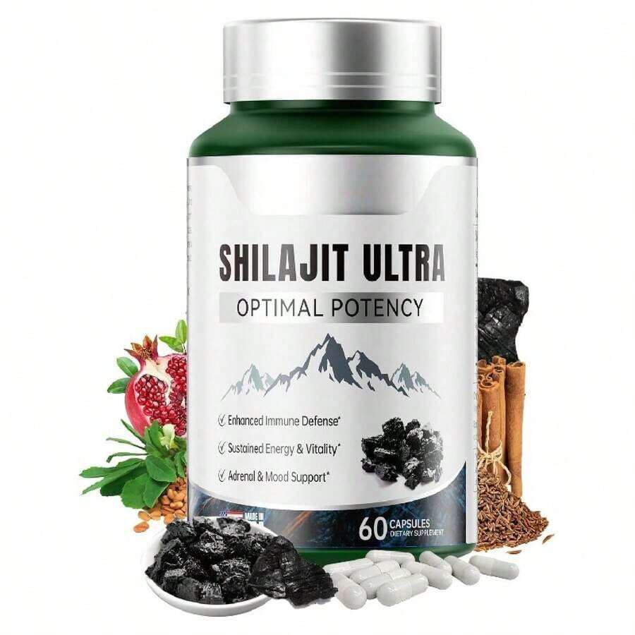 Shilajit For Men Women, Shilajit With Naturally Fulvic Acid & L-Arginine, Himalayan Shilajits For Extra Power, Stamina & Immune Support, Non-GMO, Made In USA, 60 Capsules, 1,300mg Per Serving2026 - 2個 - 查看 1