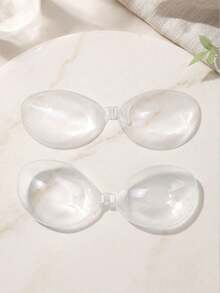 Áo ngực nâng ngực chống thấm nước dành cho nữ, áo ngực silicon vô hình có thể tái sử dụng, không dây đeo hay gọng sau, thích hợp cho đồ bơi, váy cưới, trang phục hở lưng. - Trong sáng - Xem 3