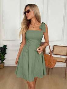 Women Midi Dresses - Green - View 4