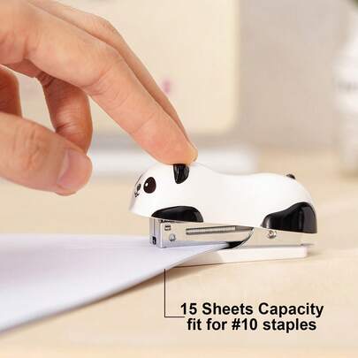 Panda Themed Stapler Set, Includes Remover - With 1 Box Of Staples, Fashionable Design Suitable For Office And Students, Office Stapler