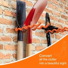 2pcs Heavy Duty Garage Storage Hooks, Wall Mounted Practical Garage Large Wave Hooks, Tool Storage Hanging Hooks For Suspending Heavy Ladders, Bicycles, Folding Chairs, Badminton Rackets, Cables, Hoses, Warehouse, Garage Hooks, Gardening Tools, Practical Tools, Hose Holder Organizer, Garage Storage Hanging Hooks - Orange - View 5