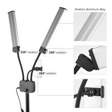 22in Double Arm Fill Light Dual Color Temperature LED Beauty Video Light with Phone Holder for Live Streaming Photography - Ver 4