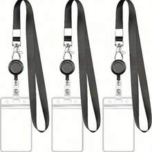 1pc 2026 New Retractable Lanyard ID Card Holder With PVC Card Sleeve Swivel Clip - 360° Rotating Clasp, Essential For Teachers, Office Workers And Students Back To School Season - A - View 12