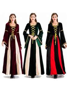 Retro Imperial Halloween Court Princess Queen Costume Stage Performance Dress For Women - Green - View 2