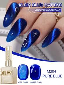 1pc 15ml Blue Cat Eye Nail Gel, Semi-Permanent Nail Soak-Off UV LED Nail Salon DIY Nail Gel Nails - Royal Blue - View 4