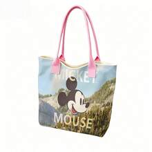 Túi tote Disney Mickey Mouse, túi đeo vai bằng vải canvas dung tích lớn, túi xách tay thông thường dùng cho công sở, trường học, mua sắm, du lịch, sử dụng hàng ngày và trang trí nhà cửa. - màu đen - Xem 4