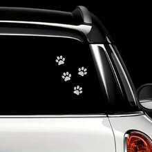 Sparkly Personalized Fun Cat Paw Rhinestone Car Decal - Cute Shiny Sticker, Suitable For Vehicle Interior, Fits Various Car Models, Cute Car Accessory - A - View 1