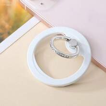 1 Giá đỡ điện thoại kim loại từ tính hình tròn kèm nhẫn đính đá, hỗ trợ sạc không dây, giá để bàn đơn giản. - Nhiều màu - Xem 10