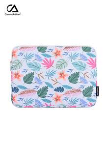 Túi đựng laptop chống sốc, in hình lá cây, thời trang, chất liệu polyester. - Xem 8