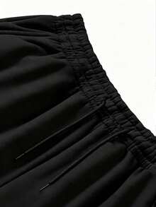 Men's Casual Loose Straight Leg Sweatpants With Printed Pattern, Suitable For Spring, Summer And Autumn Sports - Black - View 3