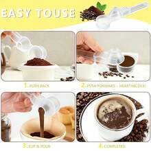 1/2 buah Sendok Takar Kopi & Corong untuk Kapsul Kopi Isi Ulang, Sendok Takar Kopi Kapasitas 2 Sendok Makan, Sendok Takar dengan Corong untuk Kopi Bubuk, Bubuk Protein, Teh - transparan - View 11