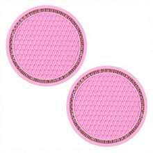 2pcs Car Cup Holder Mats, Mesh Grid Soft Rubber Faux Diamond Non-Slip Creative Cup Coasters, Car Accessories, Easy To Clean, Heat Resistant - Diamond Coaster - View 11