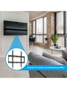 1 Giá đỡ treo tường TV siêu mỏng phù hợp với TV từ 26-60 inch - Thiết kế kín đáo, tải trọng tối đa 50kg (110lbs), VESA 400x400mm - Giữ TV chắc chắn cho trải nghiệm xem tuyệt vời. - màu đen - Xem 4